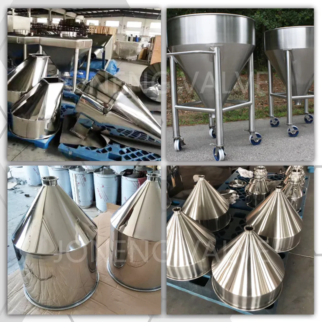 Stainless Steel Sanitary Grade High Pressure Conical Liquid Hopper with Different Capacity