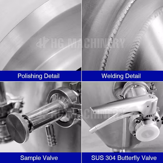 Edelstahl 500L 1000L 2000L Konischer Biergärtank Ummantelter Bierfermenter Bierbrau-Gärungsausrüstung